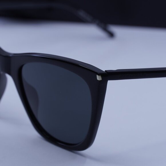Saint Laurent SL 214 KATE THIN 001 Cat Eye Sunglasses - Black/Grey main image 6